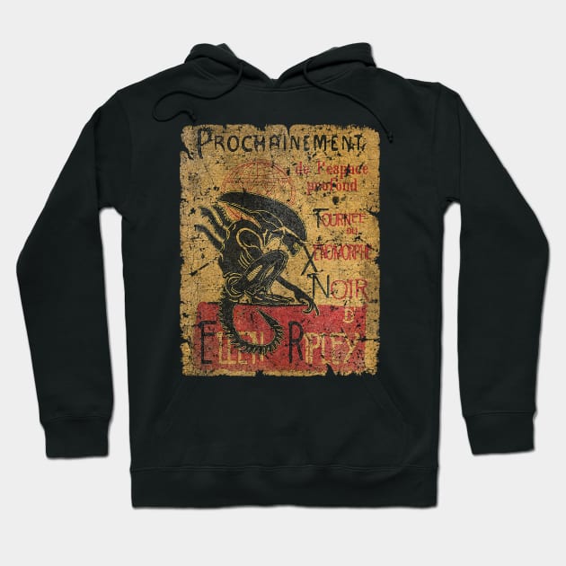 Tournee du xenomorphe noir - Vintage Design Hoodie by Psychocinematic Podcast